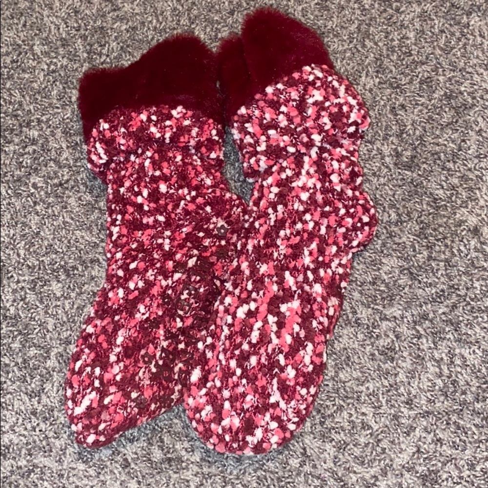 Pink fluffy socks